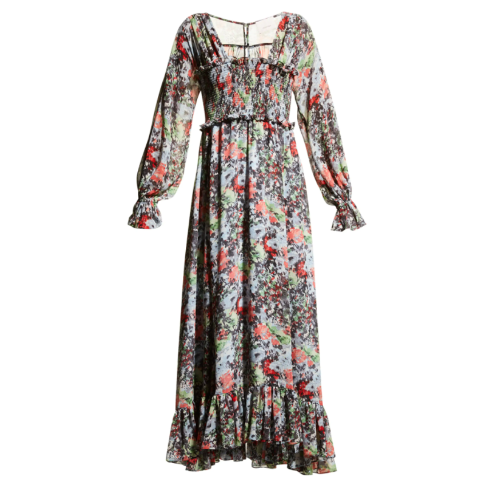 Cinq à Sept Women's Leigh Dress Floral Smocked Dress Maxi Length