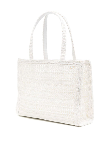 Tory Burch Women's Ella Hand Crocheted Small Tote, White