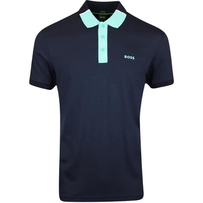 Hugo Boss Men's Paddy 3 NCSA Cotton Polo Short Sleeve Shirt, Navy