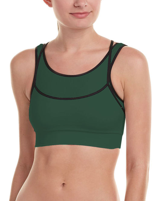 Phat Buddha Green Layered Sports Bra One Size