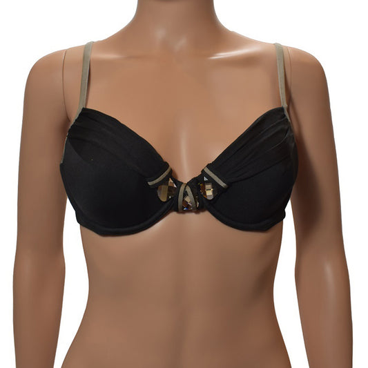 La Perla Black Padded Underwire Bikini Top M