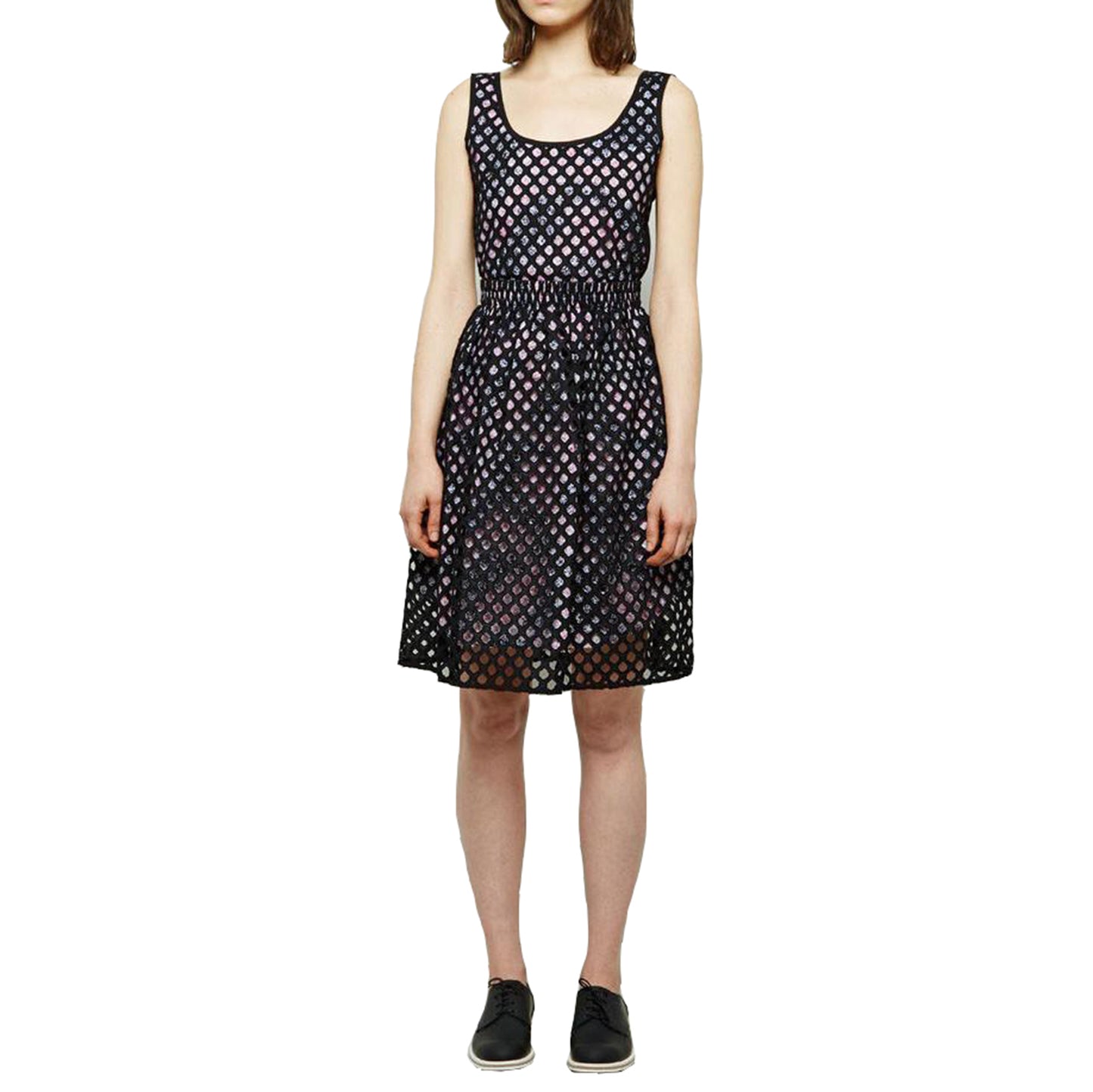 Carven Eyelet Cotton Dress, Black