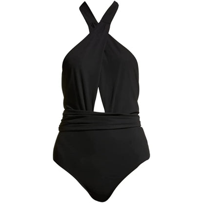 Tory Burch Women's Wrap One Piece Swimsuit, Black