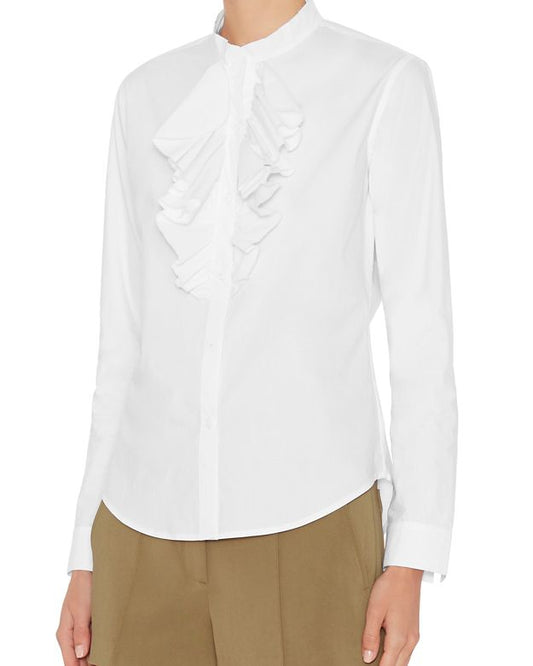 NSF Women's White Ruffled Blouse