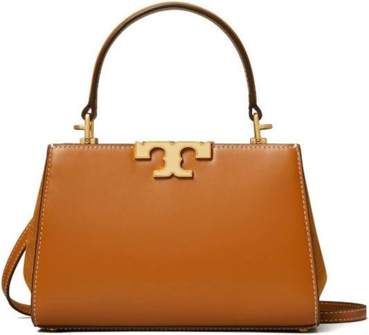 Tory Burch Women's Eleanor Mini Leather Satchel Crossbody, Whiskey