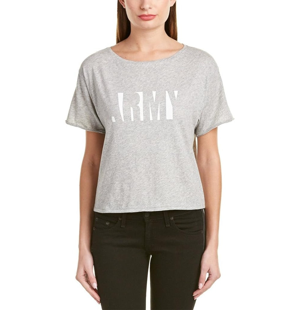 rag & bone Graphic X-Boyfriend Cropped Tee, Heather Gray