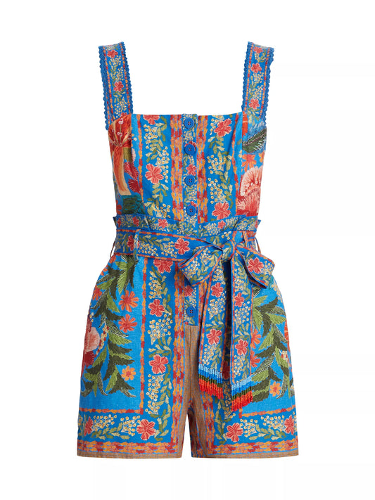 FARM Rio Women's Stitched Garden Blue Romper