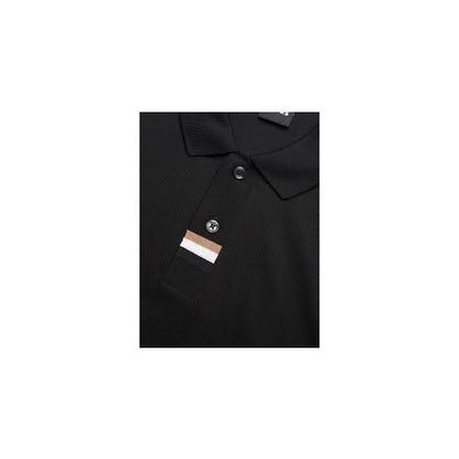 Hugo Boss Men's Parlay 424 Pique Cotton Short Sleeve Polo T-Shirt, Black