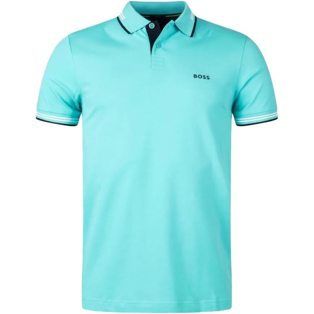 Hugo Boss Men's Paul Slim Fit Pique Cotton Polo Shirt, Turquoise