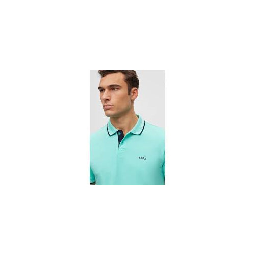 Hugo Boss Men's Paul Slim Fit Pique Cotton Polo Shirt, Turquoise