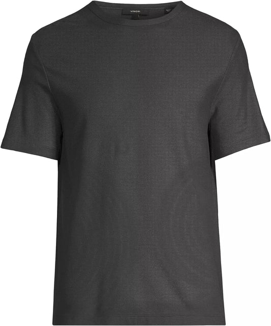 Vince Men's Pima Pique Short Sleeve Crew Neck T-Shirt, Soft Black