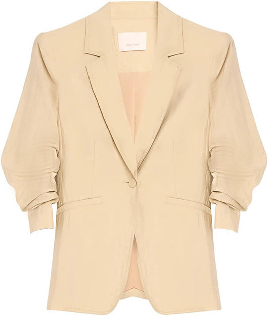 Cinq a Sept Women's Khloe Tumbled Woven Blazer, Khaki