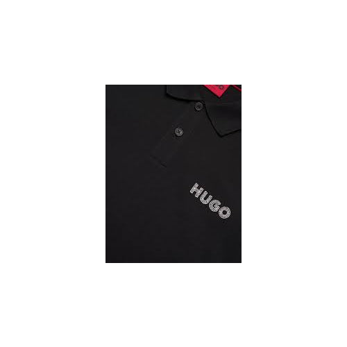 Hugo Men's Drocholo Logo Short Sleeve Polo T-Shirt, Black