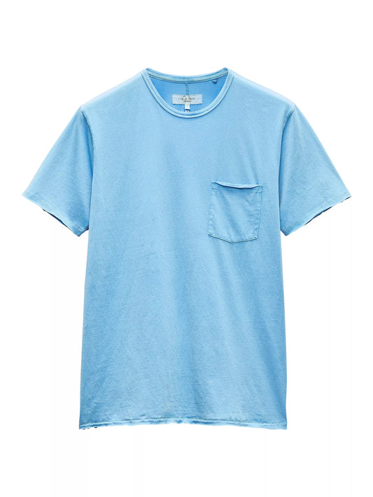 Rag & Bone Men's Miles Tee in Principal Jersey, Blue Skies