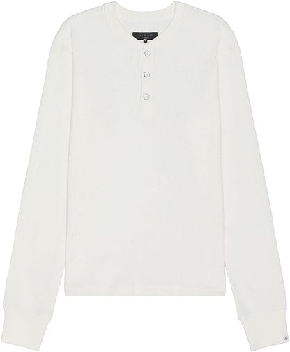 Rag & Bone Men's Lightweight Waffle Henley, Ivory