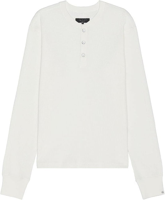 Rag & Bone Men's Lightweight Waffle Henley, Ivory