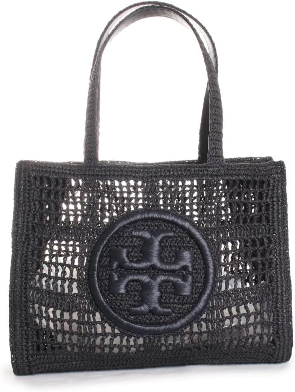 Tory Burch Women's Ella Small Hand Crochet Tote, Black