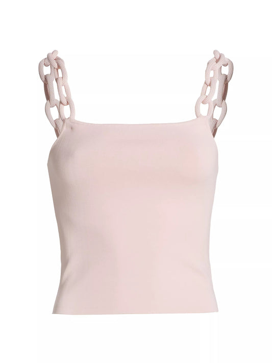 alice + olivia Gretel Chain Link Strap Tank, Pink Lace