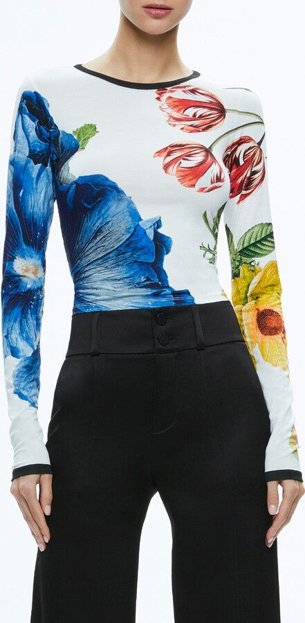 alice + olivia Delaina Mesh Cropped Top, Le Parisien