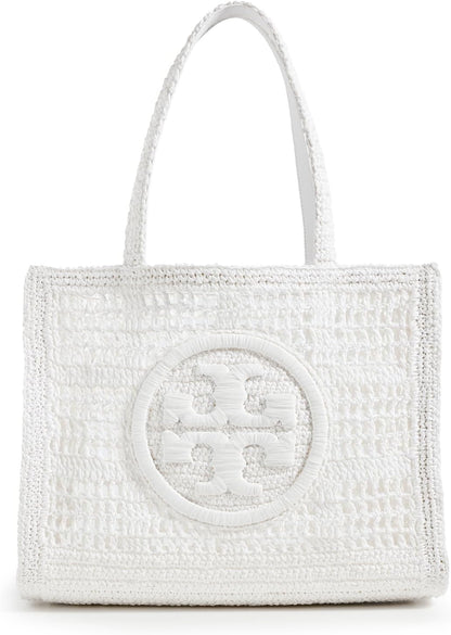 Tory Burch Women's Ella Hand Crocheted Small Tote, White