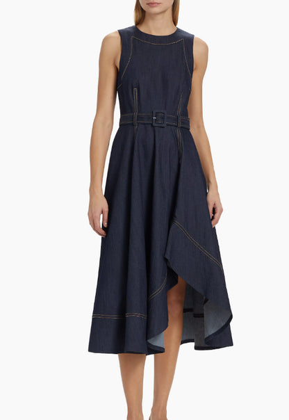 Cinq a Sept Women's Zelda Denim Belted Midi Dress, Indigo