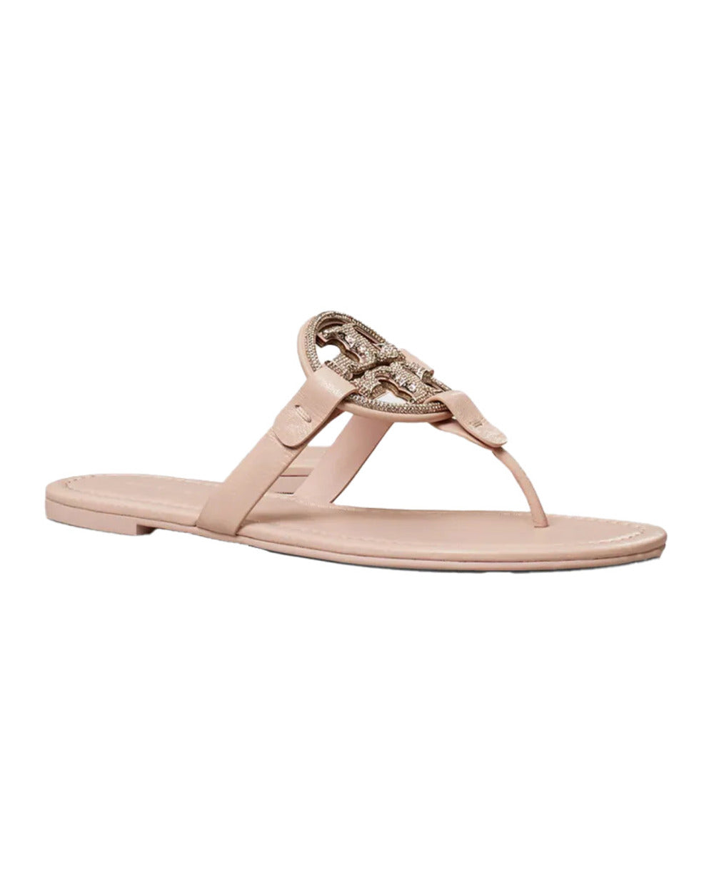 Tory Burch Women's Miller Pave Sandals, Shell Pink/Silver