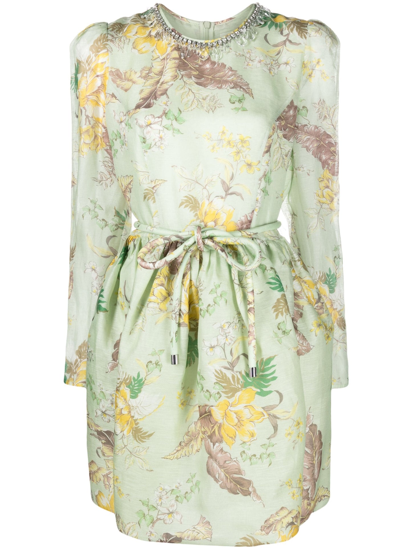 Zimmermann Matchmaker Tulip Mini Dress Mint Tropical Floral