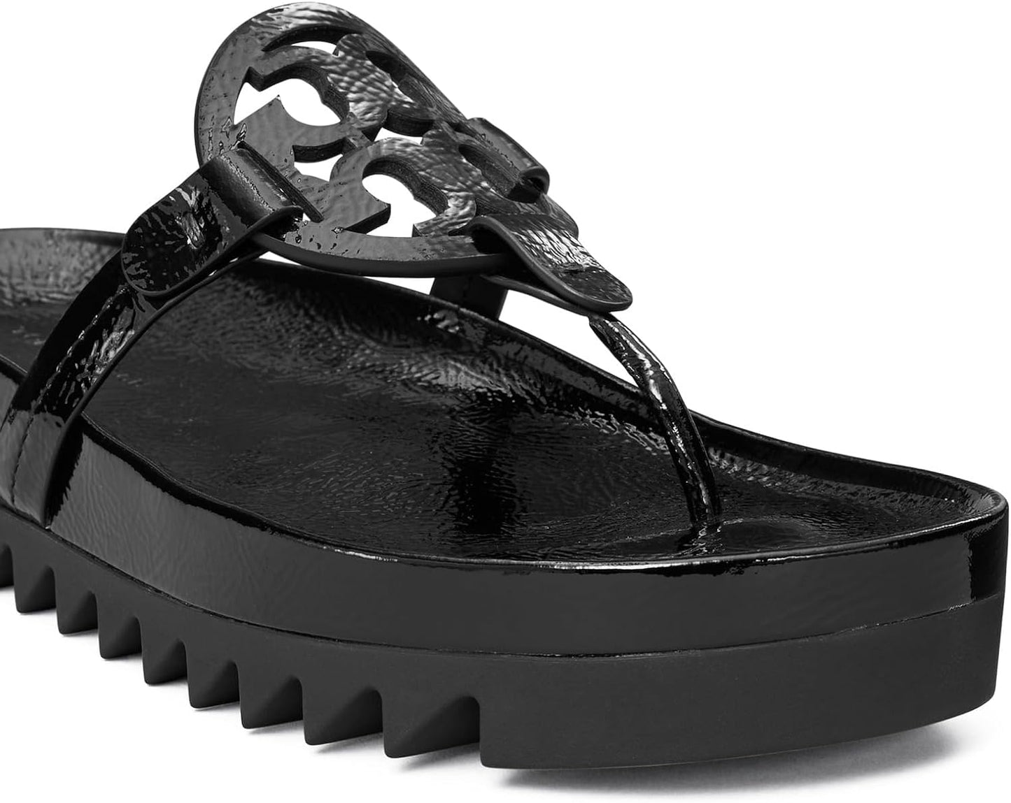 Tory Burch Women's Miller Cloud Lug Sole Sandals Shoes, Perfect Black