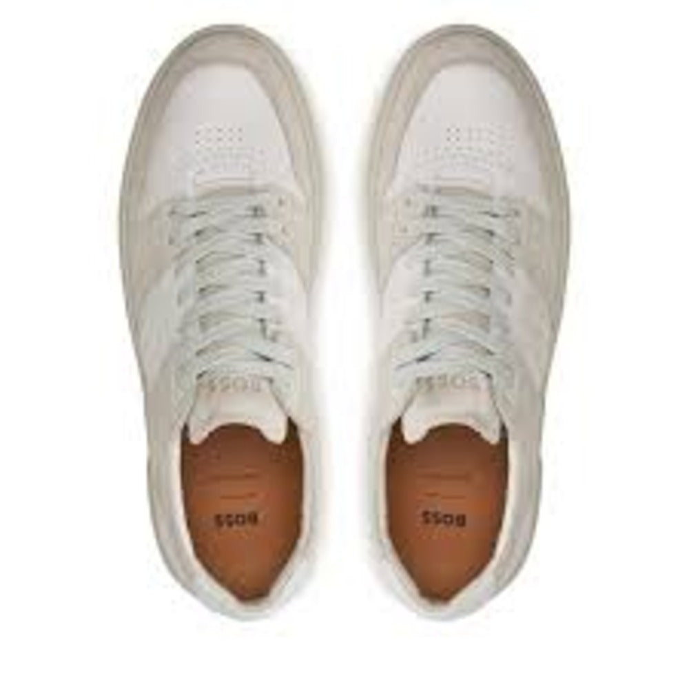 Hugo Boss Men's Gary Suede Leather Tennis Sneakers, Open White