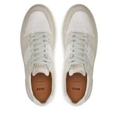 Hugo Boss Men's Gary Suede Leather Tennis Sneakers, Open White