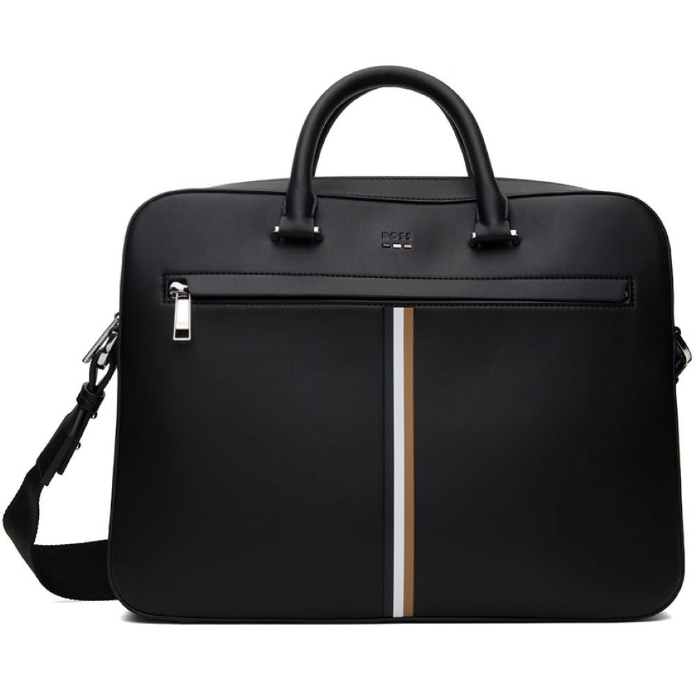 Hugo Boss Men's Ray Vegan Leather Document Case Tote, Black