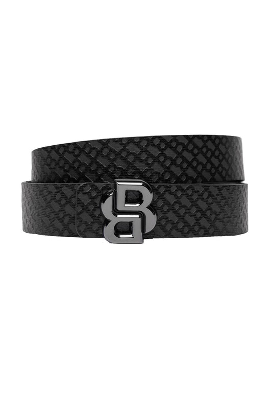 Hugo Boss Men's B Icon Monogram B Buckle Belt, Black