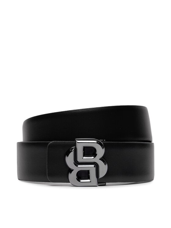 Hugo Boss Men's B Icon Leather Belt, Black