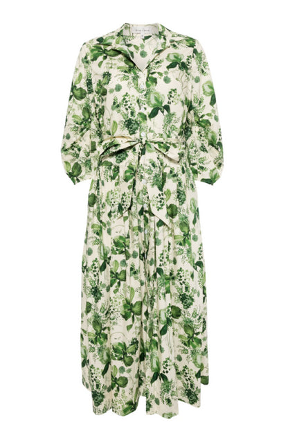 Cara Cara Women's Raya Midi Dress, Olive Hanging Orchids