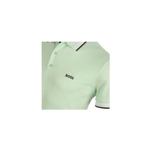 Hugo Boss Men's Paddy Short Sleeve Contrast Color Polo Shirt, Pastel Green