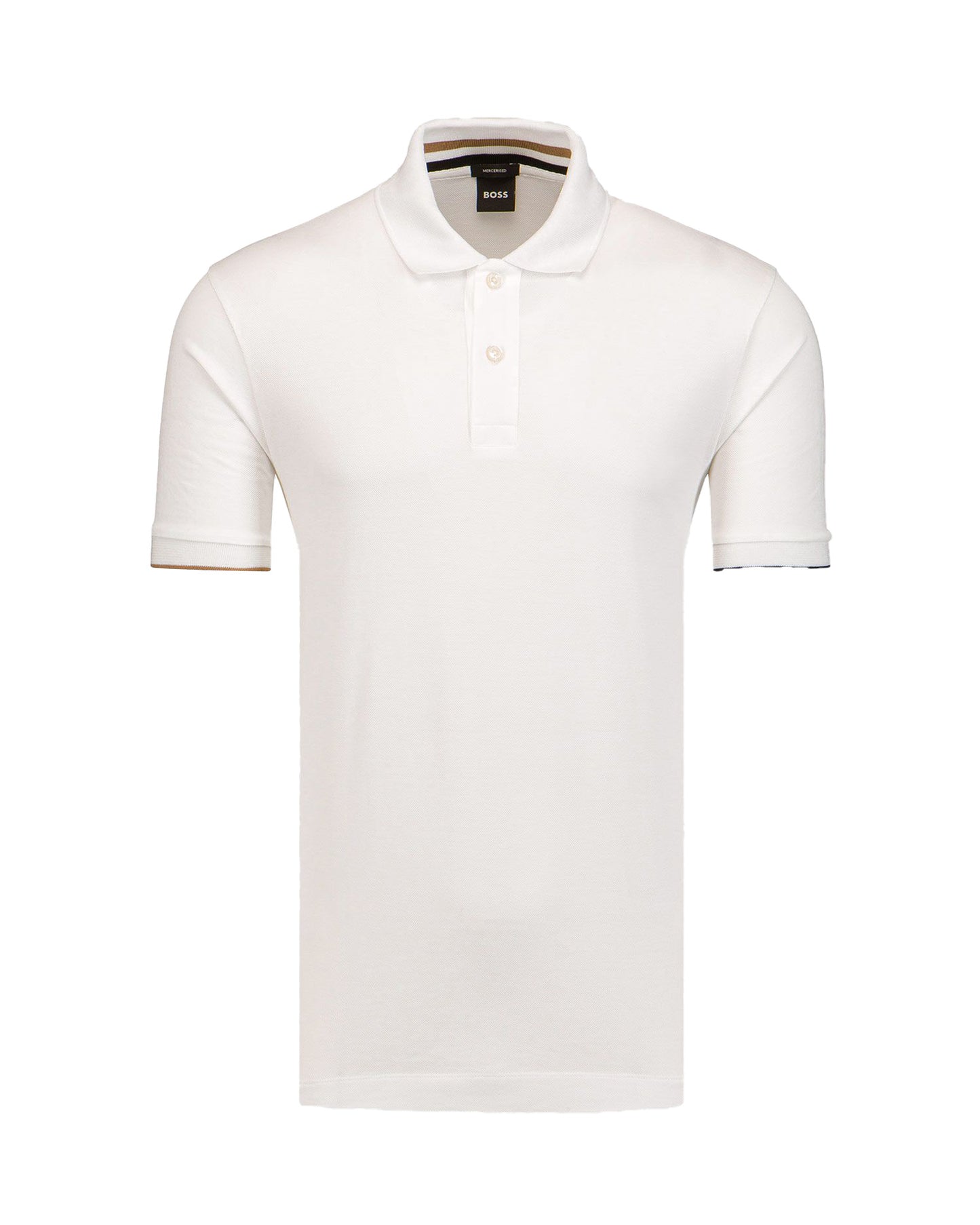 Hugo Boss Men's Parlay 211 Pique Cotton Short Sleeve Polo Shirt, White