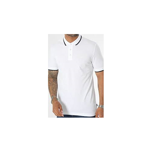 Hugo Boss Men's Parlay 190 Cotton Short Sleeve Polo T-Shirt, White