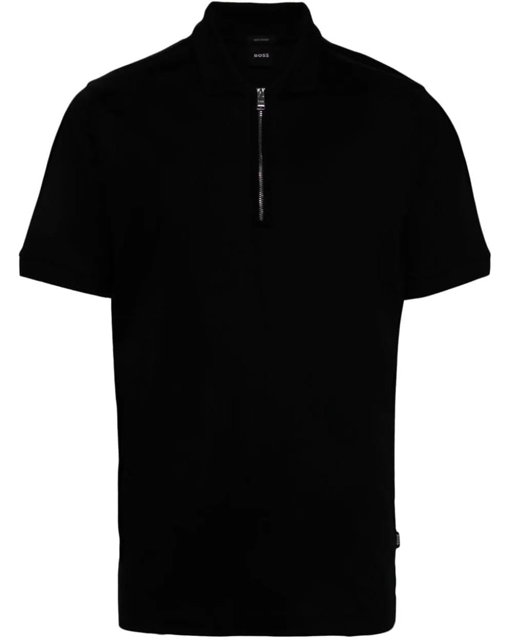 Hugo Boss Men's Polston 11 Half Zip Short Sleeve Slim Fit Polo Shirt, Black