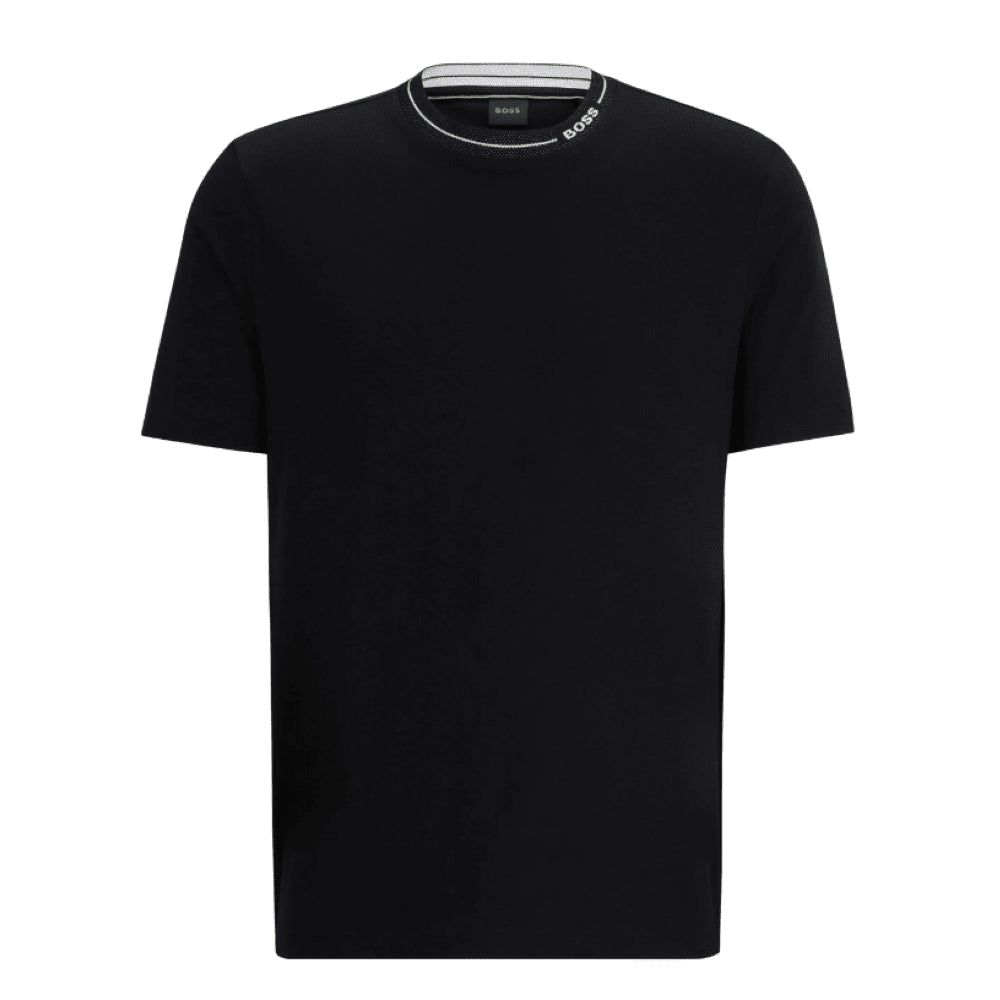 Hugo Boss Men's Logo Collar Short Sleeve Crew Neck T-Shirt, Black