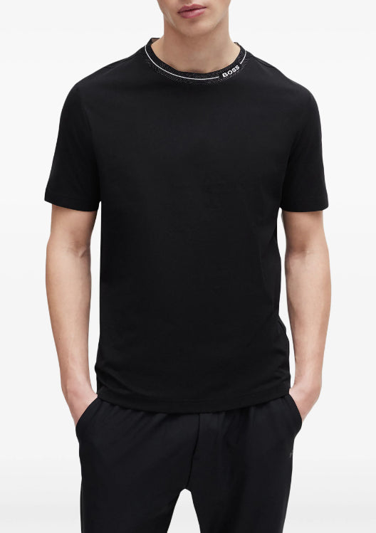 Hugo Boss Men's Logo Collar Short Sleeve Crew Neck T-Shirt, Black