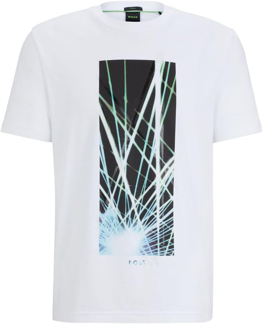 Hugo Boss Men's Tee 6 Short Sleeve Graphic T-Shirt, White