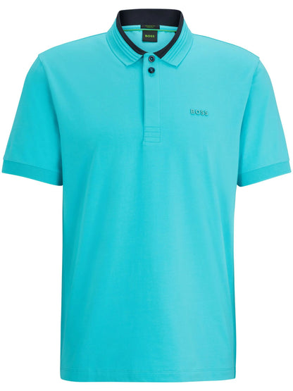 Hugo Boss Men's Paddy 1 Polo Shirt with 3D Collar, Turquoise