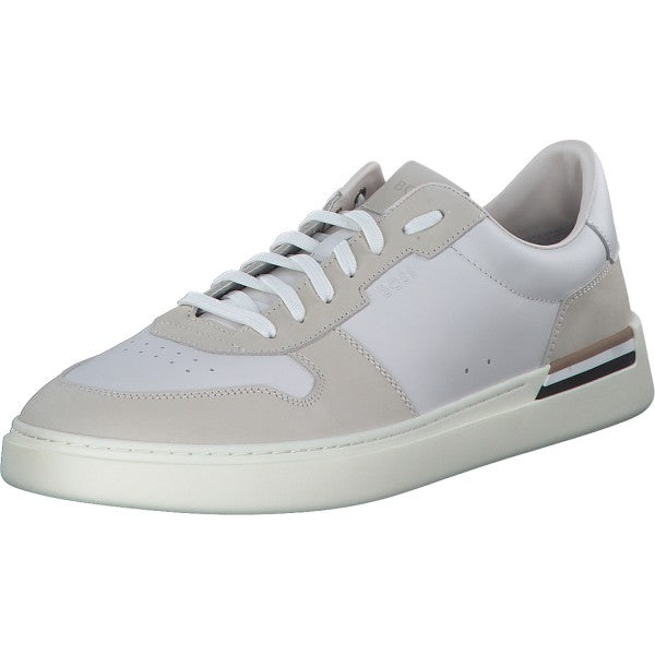 Hugo Boss Men's Clint Leather Suede Combo Lace Up Sneakers, White