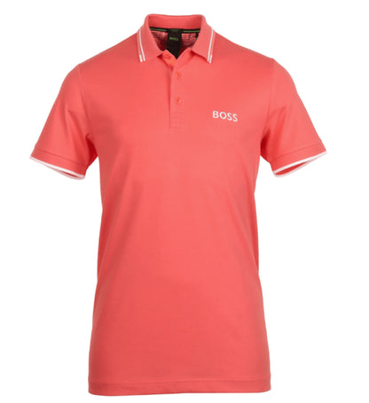 Hugo Boss Men's Paddy Pro Short Sleeve Polo Shirt, Open Red