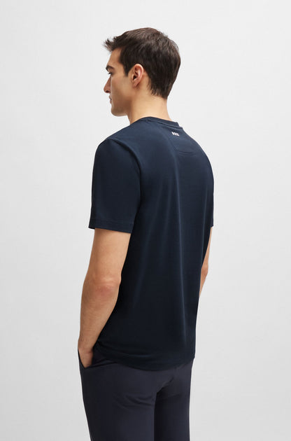 Hugo Boss Men's Tee 4 Raised Print Graphic Short Sleeve T-Shirt, Navy Blue