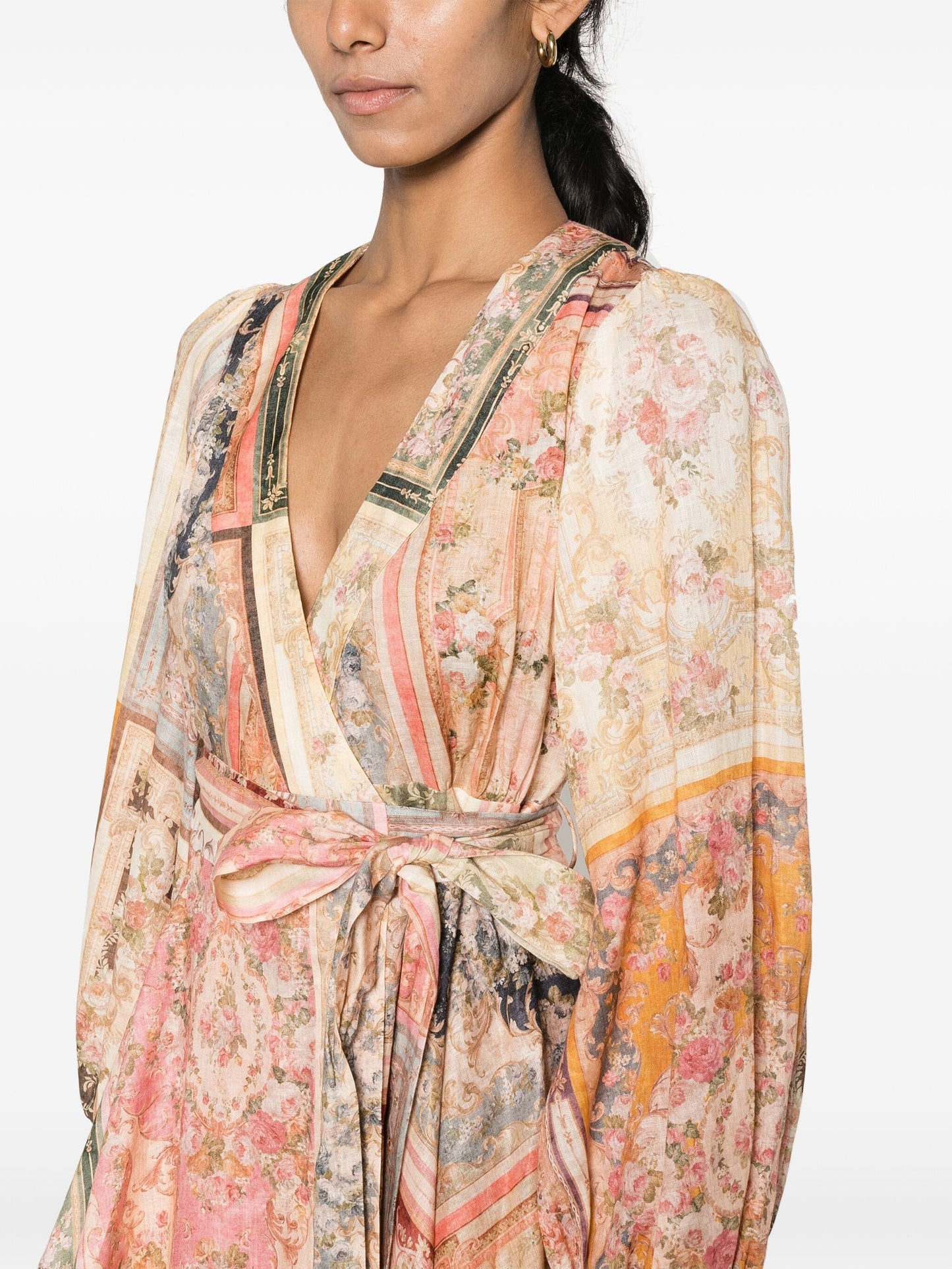 Zimmermann August Wrap Mini Dress Patch Floral