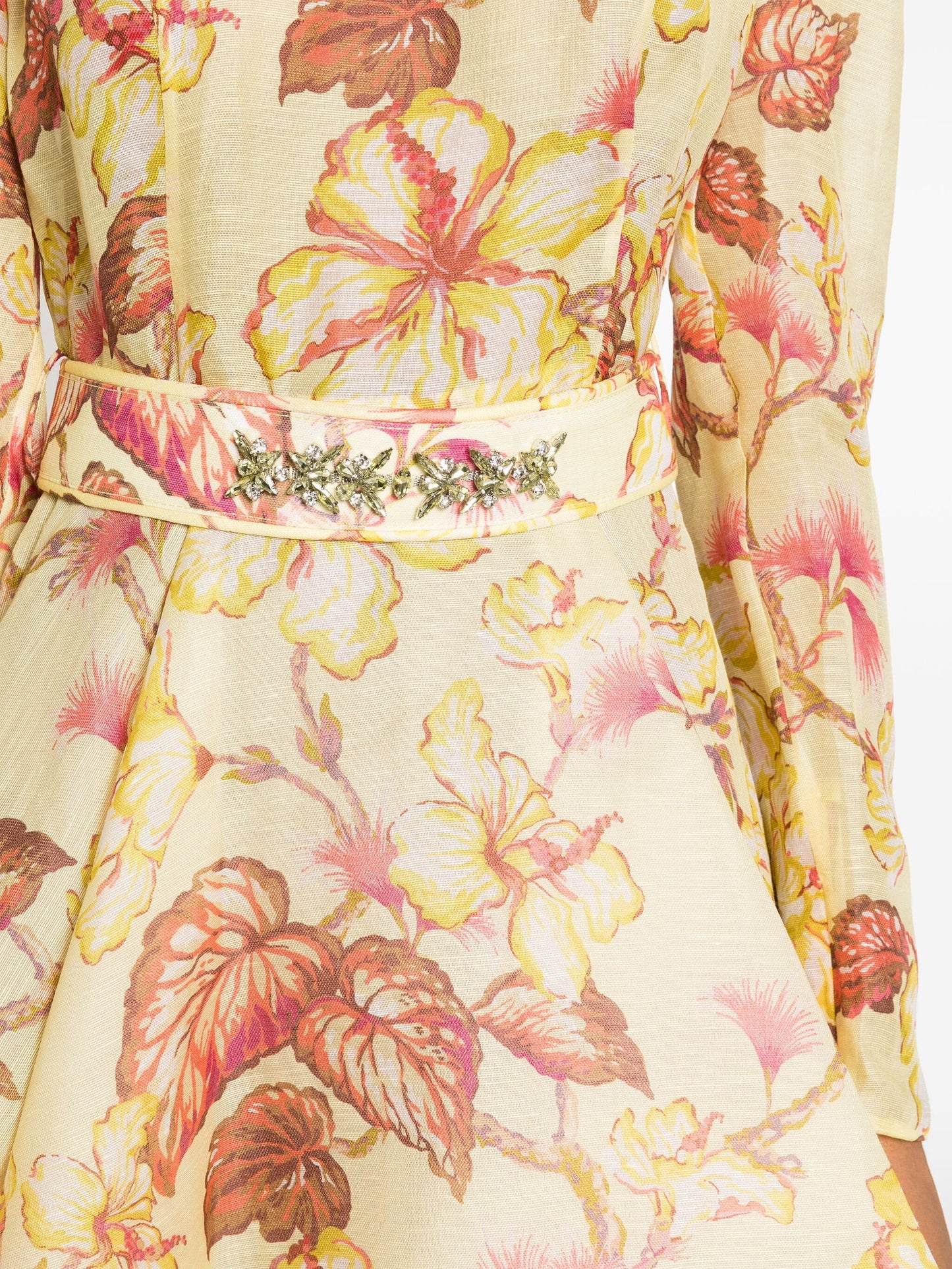 Zimmermann Matchmaker Floral Mini Dress Yellow Hibiscus