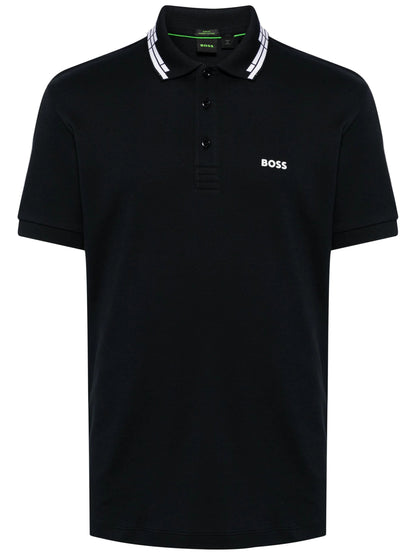 Hugo Boss Men's Paule Slim Fit Polo with Collar Graphics, Navy