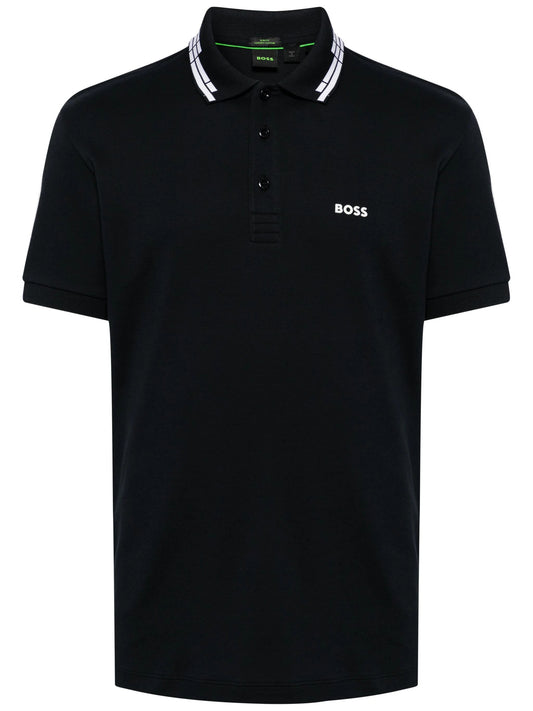 Hugo Boss Men's Paule Slim Fit Polo with Collar Graphics, Navy