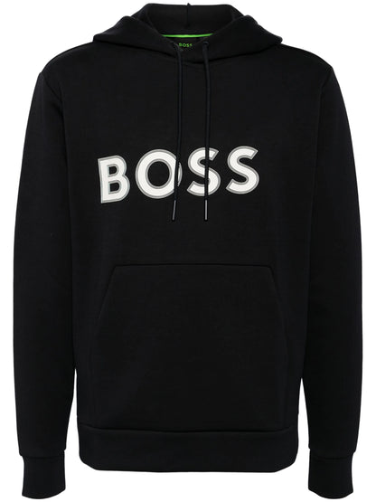 Hugo Boss Men's Soody 1 Rubberized Logo Hoodie Sweatshirt, Navy